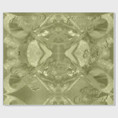 Festive Elegant Script Frohe Weihnachten Grün Geschenkpapier (Flach)