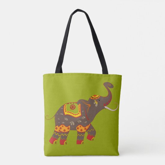 Festive Elephant Green Tasche (Rückseite)