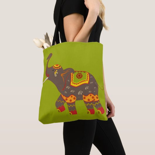 Festive Elephant Green Tasche (Von Nahem)