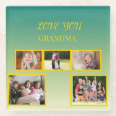 Festive Family Collage with Gold Script Glasuntersetzer (Vorderseite)