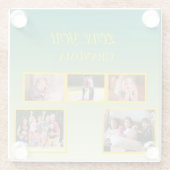 Festive Family Collage with Gold Script Glasuntersetzer (Rückseite)