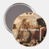 Festive Family Magnet – Photo and Merry Message (Vorderseite/Rückseite)