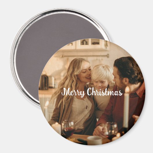 Festive Family Magnet – Photo and Merry Message (Vorderseite/Rückseite)