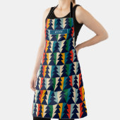 Festive farbenfrohe Weihnachtsbaumen Muster Monogr Schürze (InSitu)