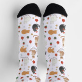 Festive Feline Christmas Holiday Pattern Socks Socken (Oben)