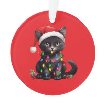 Festive Feline Christmas Ornament