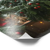 Festive fir trees decorated with garlands  fotodruck (Ecke)