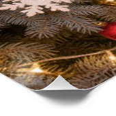 Festive fir trees decorated with garlands  poster (Ecke)