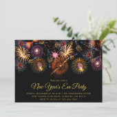 Festive Fireworks New Year's Eve Party Einladung (Stehend Vorderseite)