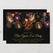 Festive Fireworks New Year's Eve Party Einladung (Vorne/Hinten)