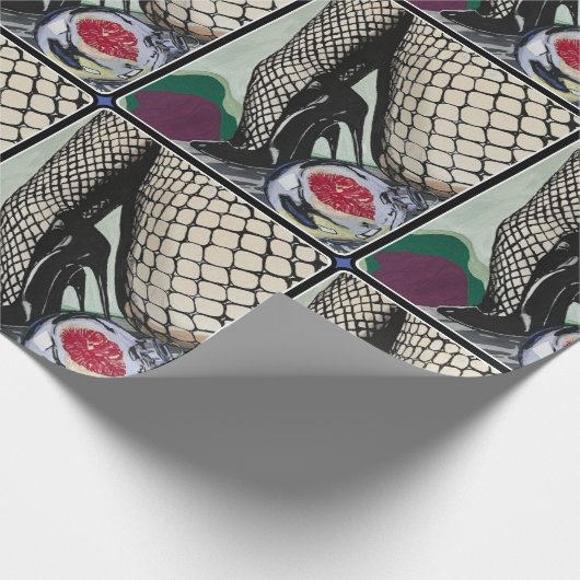 'Festive Fishnets' auf einem Geschenkpapier (Ecke)