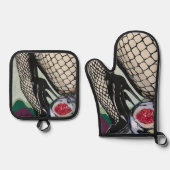 'Festive Fishnets' auf einem Ofenhandschuh & Topflappen-Set (Vorderseite)