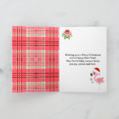 Festive Flamingo Merry Christmas Feiertagskarte (Innenseite)