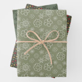 Festive Floral, Dots and Leaves - Geschenkpapier Set (Beispiel)