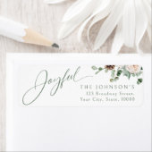 Festive Floral Joyful Holiday Return Address (Insitu)