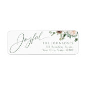 Festive Floral Joyful Holiday Return Address (Vorne)