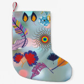 Festive Floral Stocking – Artistic Holiday Charm Kleiner Weihnachtsstrumpf (Vorderseite)