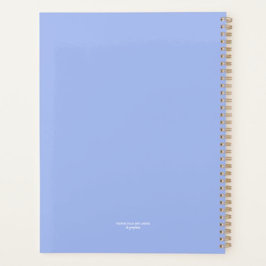 Festive Folk Art Ladies Simple Daily Agenda 2026 Planer (Rückseite)
