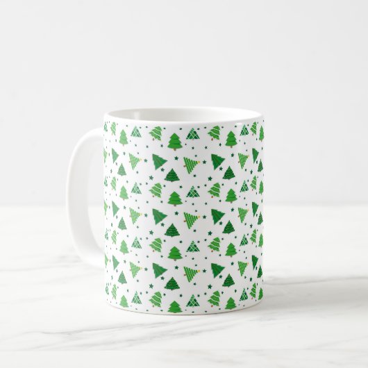 Festive Forest Pattern Kaffeetasse (Vorderseite Links)