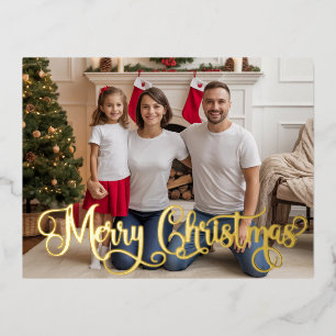 Festive Foto-Folie Feiertag, Weihnachtskarte Folien Feiertagspostkarte
