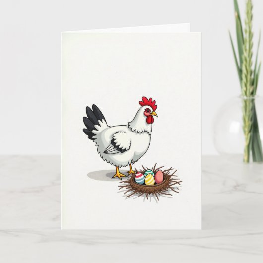Festive Fowl And Eggs Spring Card Karte (Vorderseite)