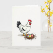 Festive Fowl And Eggs Spring Card Karte (Gelbe Blume)