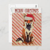 FESTIVE FOX Candy Cane Postcard Postkarte (Vorne/Hinten)