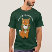 Festive Fox Custom Message Christmas Grafik T-Shirt (Vorderseite)