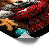 Festive Fox With Snow Santa Hat Winter Christmas A Poster (Ecke)