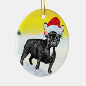 festive french bull dog keramik ornament (Rechts)
