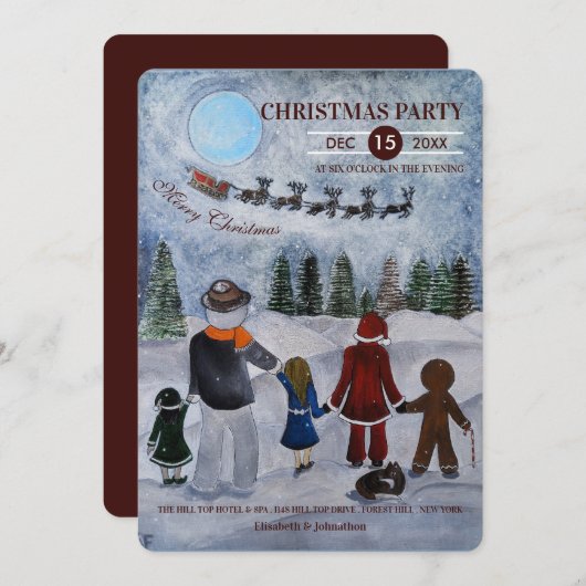 Festive Friends Christmas Party Einladung (Vorne/Hinten)