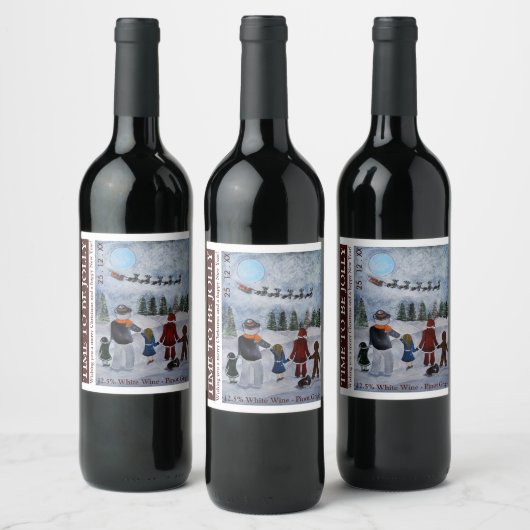 Festive Friends Christmas Wine Label Weinetikett (Flaschen)