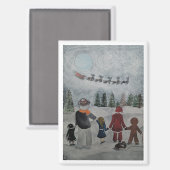 Festive Friends Painting by Alfred Fox Collectable Magnet (Vorderseite/Rückseite)