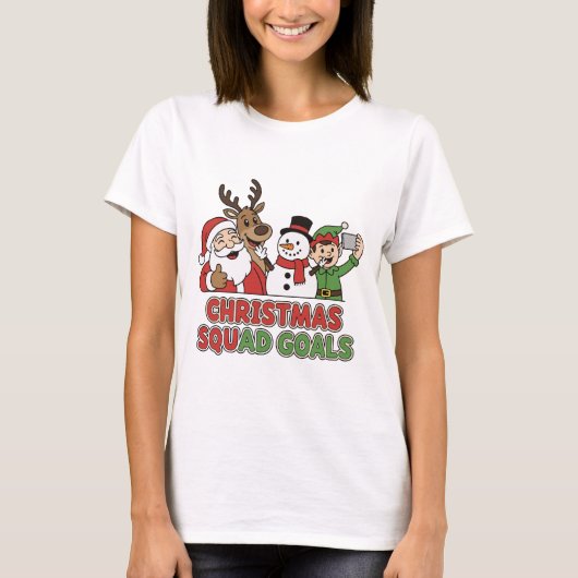 Festive Friends Selfie T-Shirt (Vorderseite)