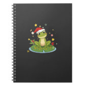 Festive Frog Joy - Cute Christmas Frog on Lily Pad Notizblock (Vorderseite)