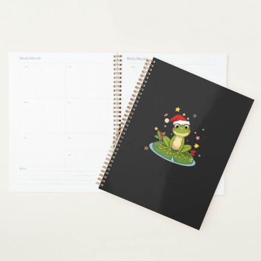 Festive Frog Joy - Cute Christmas Frog on Lily Pad Planer (Anzeige)
