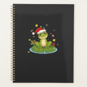 Festive Frog Joy - Cute Christmas Frog on Lily Pad Planer (Vorderseite)