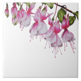 'Festive Fuchsias' auf der Keramik Tile Fliese