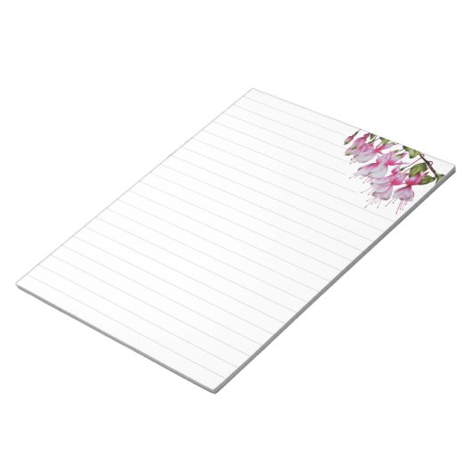 'Festive Fuchsias' auf einem großen Notepad Notizblock (angewinkelt)