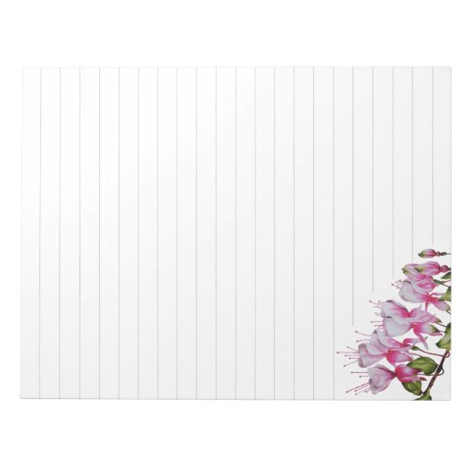 'Festive Fuchsias' auf einem großen Notepad Notizblock (Vorderseite)