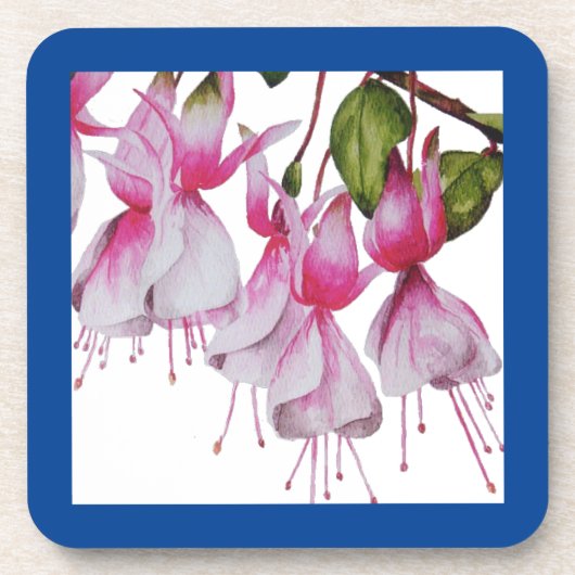 'Festive Fuchsias' auf einem Untersetzer-Set Getränkeuntersetzer (Vorderseite)