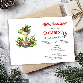Festive fun Christmas cocktails party invitation Einladung