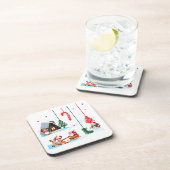 Festive Fun Santa Christmas Scene Getränkeuntersetzer (Rechte Seite)