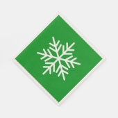 Festive Fun White Alpine Snowflake On Kelly Green Serviette (Ecke)