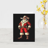 Festive Fun With A Christmas Cowboy As Santa Claus Karte (Gelbe Blume)