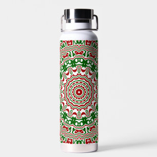 Festive Funky Trippy Groovy Weihnachten Kaleidosko Trinkflasche