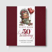 Festive funny 50th woman event guest sign book gästebuch (Vorderseite)
