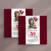 Festive funny 50th woman event guest sign book gästebuch