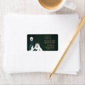 Festive Funny Llama & Sheep Fleece Navidad Punny Adressaufkleber (Insitu)