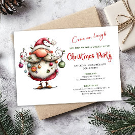Festive Funny Santa Hand Lettered Party Invitation Einladung